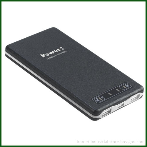 10500mAh OEM Portable Leather Sandy Finish Mobile Power Bank